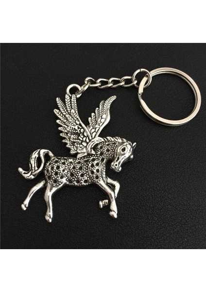 Kişilik Vintage Gümüş Hayvanlar Anahtarlık Pegasus Uçan Zarif Kanatlar At Anahtarlık Kadın Cüzdan Büyük Kolye (Yurt Dışından) fırsatları