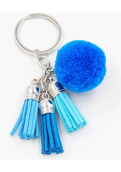 Kırmızı Boho Renkli Püsküllü Çanta Asma Anahtarlık Ponpon Araba Anahtarlık Saç Topu Kadınlar Için Takı (Yurt Dışından) modelleri
