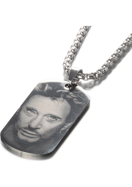Kolye Kişiselleştirilmiş Fotoğraf Kolye Kolye Kadın Erkek Bijoux Johnny Hallyday Anıları- (Yurt Dışından)