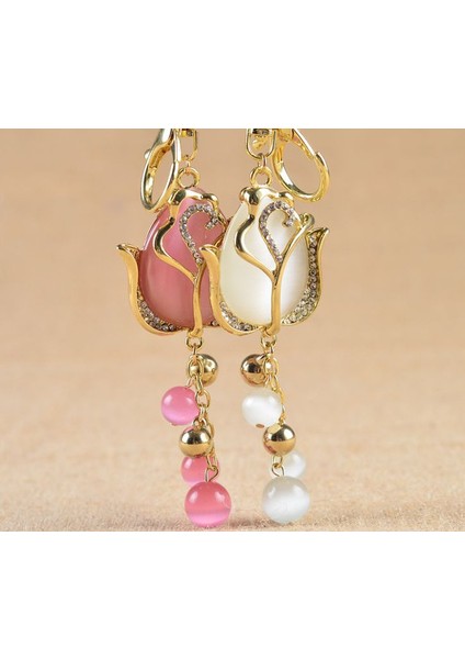 Pembe Tarzı Kristal Gül Araba Anahtarlığı Kadın Çantaları Anahtarlık Erkek Araba Anahtarlığı Gül Anahtarlık (Yurt Dışından) modelleri