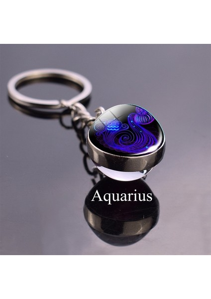 Koç Burcu Çift Taraflı Cam Top 12 Burç Takı Anahtarlık Metal Anahtarlık Tutucu Çiftler Anahtarlık leri Burçlar Takı Aksesuarları (Yurt Dışından) indirimleri