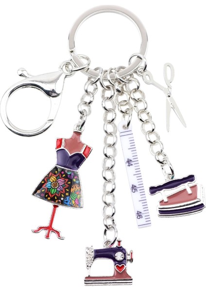 Kırmızı Stil Kızlar Için Takı Cüzdan Çanta Şansları Amaca Çelik Alaşım Dikiş Makinesi Veya Ütü Cetvel Elbise Standı Anahtarlık Araçları Anahtarlık Mücevher (Yurt Dışından)