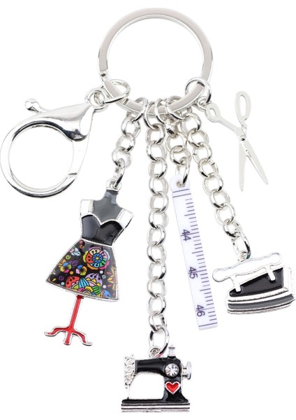 Kırmızı Stil Kızlar Için Takı Cüzdan Çanta Şansları Amaca Çelik Alaşım Dikiş Makinesi Veya Ütü Cetvel Elbise Standı Anahtarlık Araçları Anahtarlık Mücevher (Yurt Dışından) modelleri