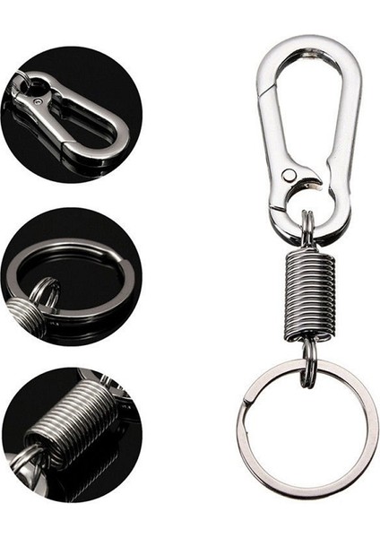 Gümüş Tarzı 1 Parça Bahar Anahtarlık Paslanmaz Çelik Kabak Toka Karabiner Anahtarlık Esnek Bel Kemeri Klipsi Anahtarlık Kaybolmaz Toka Asılı (Yurt Dışından) fırsatları