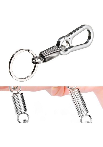 Gümüş Tarzı 1 Parça Bahar Anahtarlık Paslanmaz Çelik Kabak Toka Karabiner Anahtarlık Esnek Bel Kemeri Klipsi Anahtarlık Kaybolmaz Toka Asılı (Yurt Dışından) indirimleri