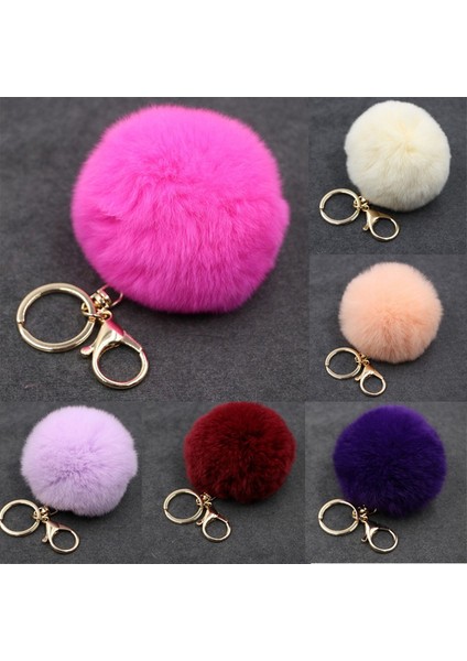Mavi Stil 8Cm3.14 Inç Gerçek Tavşan Kürk Toplu Peluş Kürk Anahtarlık Pom Pom Anahtarlık Püskül Araba Çanta Anahtarlık Kolye (Yurt Dışından) fiyatları