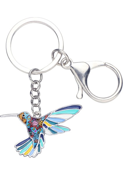 Mavi Stil Kadın Kız Çocuklar Için Kuş Anahtarlık Takı Kolye Hayvan Takı El Çantası Aksesuar Patika Enamel Alaşım Çiçekli Kuş Anahtarlıklar Anahtarlık (Yurt Dışından)