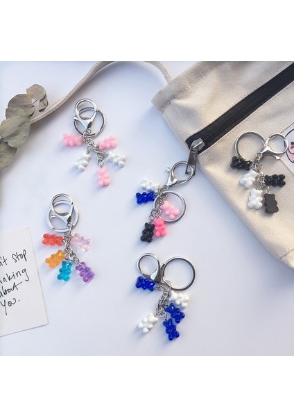 D Kadınlar Için Renkli Ayı Jölesi Şanslı Kolye Anahtarlık Bag Aksesuarları Key Chain Key Ring Mücevher. (Yurt Dışından) modelleri