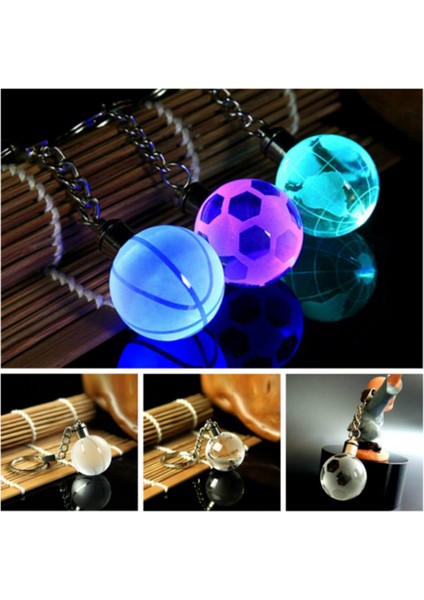 Futbol 3D Moda Renkli Parıltılı Kristal Basketbol Futbol Dünya Anahtarlık Kolye (Yurt Dışından) modelleri