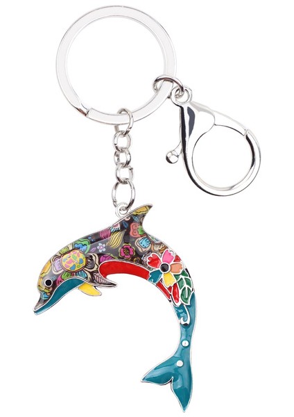 Kırmızı Stil Kadınlar Için Deniz Hayvanı Mücevherleri Yunus Anahtarlık Yüzük Anahtarlık Çanta Cüzdan Araba Anahtar Tutucu (Yurt Dışından) fiyatları