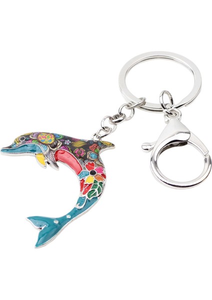 Kırmızı Stil Kadınlar Için Deniz Hayvanı Mücevherleri Yunus Anahtarlık Yüzük Anahtarlık Çanta Cüzdan Araba Anahtar Tutucu (Yurt Dışından) indirimleri
