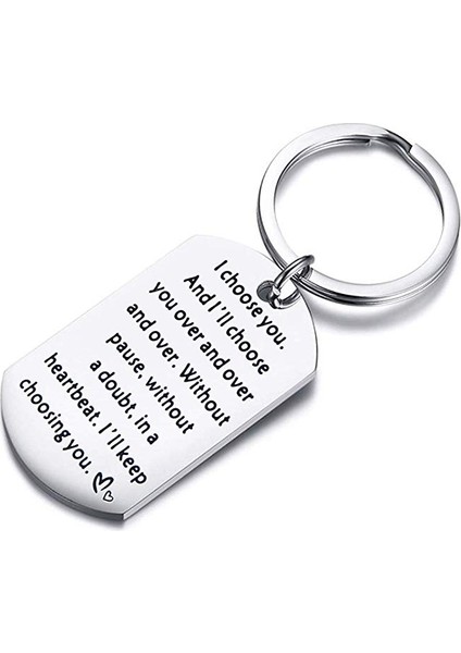 Anahtarlık Eşime Olarak Sizinle Her Zaman Yeniden Seçtiğim Anahtarlık, Köpek Etiketi Eş Anahtarlık Çift Anahtarlık, Erkek Arkadaşa (Yurt Dışından)