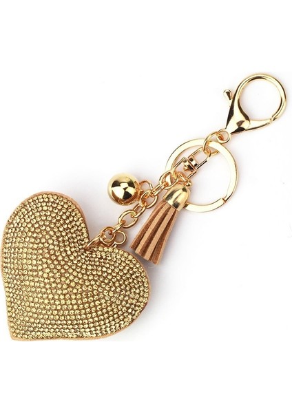 Pembe Tarzı Kadın Erkek Çanta Süsleme Için Deri Püskül Kolye Anahtarlık Zincir Kanca İle Kalp Anahtarlıklar Tam Rhinestone 6 Renk (Yurt Dışından) fırsatları