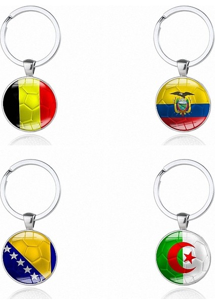 Cezayir Dünya Kupası Futbol Desenli Milli Bayrak Metal Anahtarlık Araba Süsü Alaşım Anahtarlık Anahtarlık Aksesuarı (Yurt Dışından) modelleri
