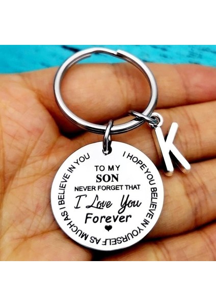 Gümüş Tarzı Kızı W Oğluma/Kızıma Paslanmaz Çelik Anahtarlık Ilham Verici Anahtardan Babadan Anneden Unutma Seni Sonsuza Kadar Sevdiğimi Doğum Günü si (Yurt Dışından)