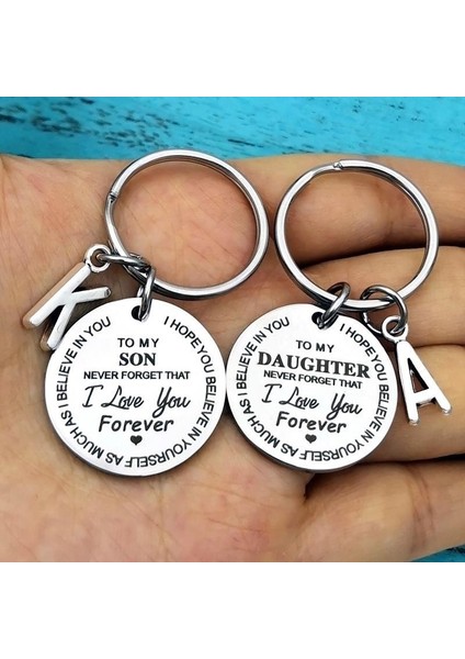 Gümüş Tarzı Kızı W Oğluma/Kızıma Paslanmaz Çelik Anahtarlık Ilham Verici Anahtardan Babadan Anneden Unutma Seni Sonsuza Kadar Sevdiğimi Doğum Günü si (Yurt Dışından) fırsatları