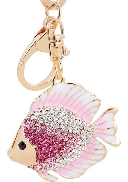 Mor Tarzı Sevimli Alabalık Balığı Anahtarlık Kristal Anahtarlık El Çantası Aksesuarı Kolye Anahtarlıklar (Yurt Dışından) fırsatları