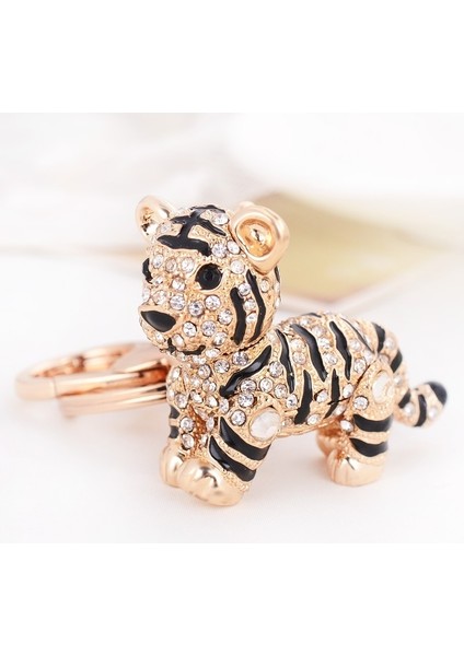 Gümüş Tarzı Benzersiz Araba Anahtarlık Tam Rhinestone Zarif Hayvan Küçük Kaplan Anahtarlık Alaşım Anahtarlık Erkek Anahtarlık (Yurt Dışından) fiyatları