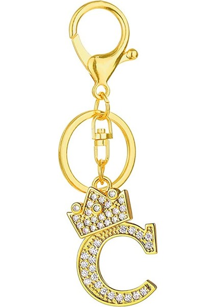 Altın Tarzı D Alfabe Anahtarlık Taç Taşlı Harf A-Z Anahtarlık İlk Anahtarlık (Yurt Dışından) modelleri