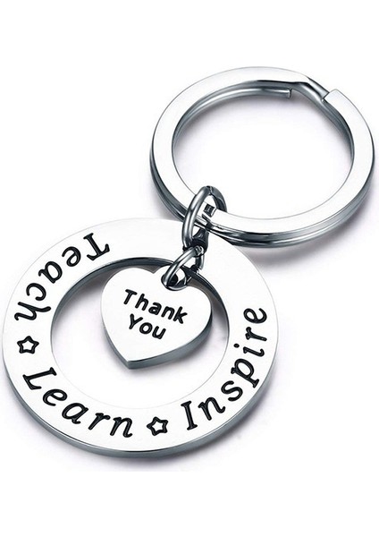 Gümüş Tarzı Anahtarlık Yuvarlak Şekilli Little Minds Charm Aşk Kalp Kolye Anahtarlık (Yurt Dışından)