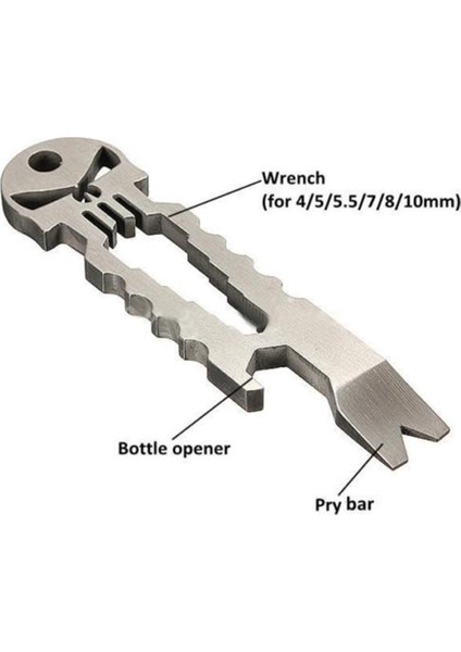 Siyah Stil Dayanıklı Çoklu Edc Aracı Cep Kafatası Survival Aracı Paslanmaz Çelik Şişe Açacağı Anahtarlık Crowbar Amaca Uygun Bir Şekilde Yeniden Yazınız: (Yurt Dışından) modelleri