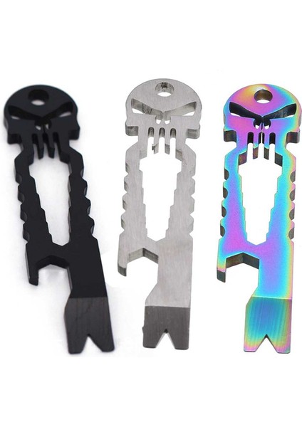 Siyah Stil Dayanıklı Çoklu Edc Aracı Cep Kafatası Survival Aracı Paslanmaz Çelik Şişe Açacağı Anahtarlık Crowbar Amaca Uygun Bir Şekilde Yeniden Yazınız: (Yurt Dışından) fırsatları