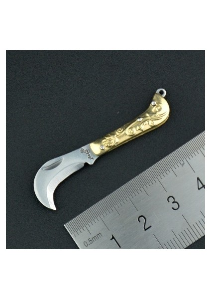 Altın Gül Mini Sevimli Keskin Bıçak Küçük Katlanabilir Cep Bıçağı Mektup Açacağı + Anahtarlık (Yurt Dışından)