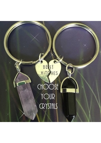 Siyah Stil Siyah En Iyi Cadılar Çifte Anahtarlıklar (Yurt Dışından)