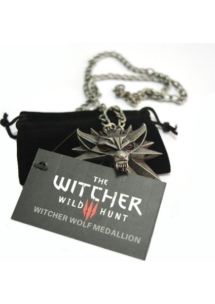 Siyah & Kırmızı Tarzı The Witcher 3 Kolye Medal Medallion Büyücü Kurt Vahşi Av 3 Figür Oyunu (Yurt Dışından)