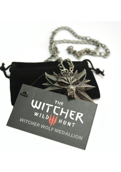 Siyah & Kırmızı Tarzı The Witcher 3 Kolye Medal Medallion Büyücü Kurt Vahşi Av 3 Figür Oyunu (Yurt Dışından)