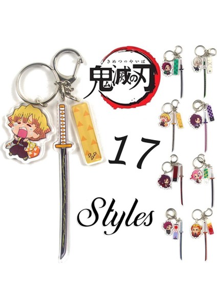 Stil 10 Anime Demon Slayer: Kimetsu No Yaiba Sevimli Kostüm Aksesuarları Akrilik Anahtarlık Çanta Süsü Anime (Yurt Dışından)