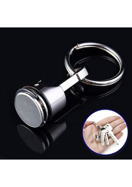 Gümüş Tarzı 1 Bilgisayar Metal Piston Araba Stil Anahtarlık Anahtarfob Motor Anahtar Zinciri Halka Anahtarlık (Yurt Dışından)