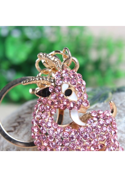 Yeni Pembe Keçi Koyun Şanslı Kolye Kristal Çanta Anahtarlık Yaratıcı (Yurt Dışından) fırsatları