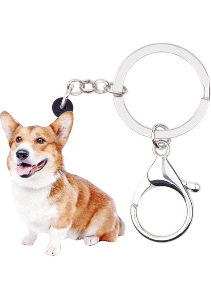 Kadınlar Çocuklar Çanta Araba Anahtar Için Akrilik Welsh Corgi Pembroke Köpek Anahtarlık Yüzük Anahtarlıkları Hayvan Takı (Yurt Dışından) fiyatları