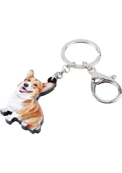 Kadınlar Çocuklar Çanta Araba Anahtar Için Akrilik Welsh Corgi Pembroke Köpek Anahtarlık Yüzük Anahtarlıkları Hayvan Takı (Yurt Dışından) fırsatları