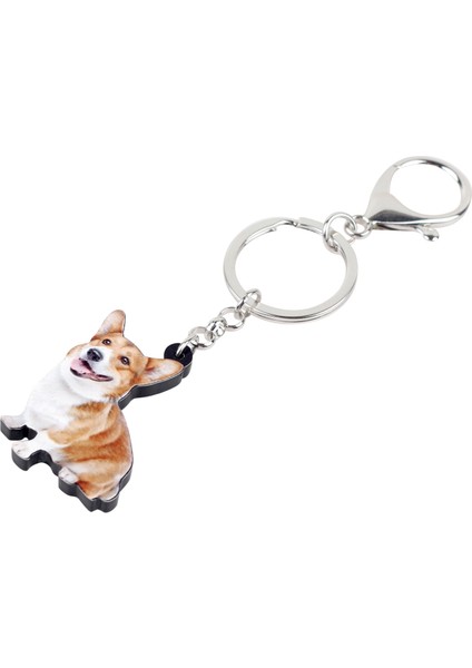 Kadınlar Çocuklar Çanta Araba Anahtar Için Akrilik Welsh Corgi Pembroke Köpek Anahtarlık Yüzük Anahtarlıkları Hayvan Takı (Yurt Dışından) indirimleri