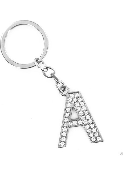 Gümüş Tarzı N Bling Kristal Taşlı Harf A-Z Alfabesi Isim Anahtarlık Anahtarlık (Yurt Dışından) modelleri