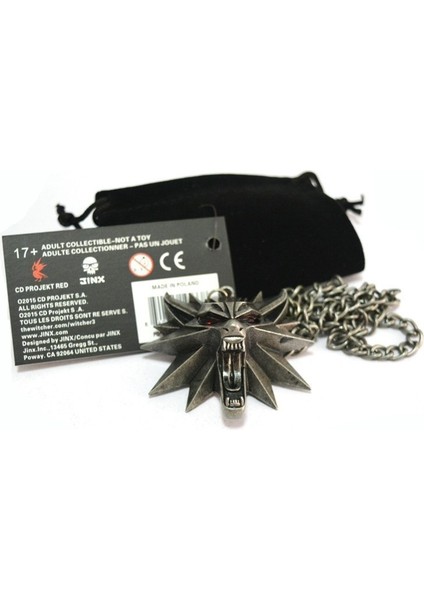 Siyah & Kırmızı Tarzı The Witcher 3 Kolye Medal Medallion Büyücü Kurt Vahşi Av 3 Figür Oyunu (Yurt Dışından)