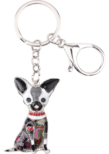 Yeşil Stil Kadın Kızlar Için Çiçekli Chihuahua Köpek Anahtarlık Hayvan Kolye (Yurt Dışından) fırsatları