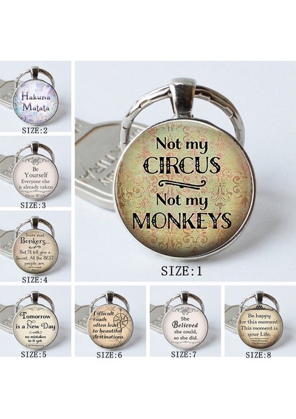 No.5 Boyutu Bu Sirk Değil Benim Maymunum - Ilham Verici Alıntı Takı Çanta Kolye Cam Kupası Anahtarlık Araba Anahtar Tutucu (Yurt Dışından) fırsatları