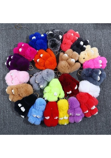Açık Mavi Stil Tavşan Anahtarlık Sevimli Tüylü Tavşan Püskül Anahtarlık Püskül Anahtarlık Sevimli Kawaii Anahtar Tutucu (Yurt Dışından) fiyatları