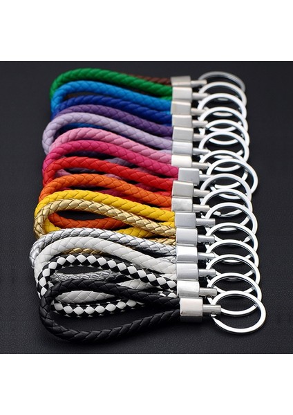 Yeşil Stil El Yapımı Deri Pu Bilek Halatı Örme Anahtarlık Metal Kendin Yap Aksesuar Anahtar Zinciri Örme Anahtar Tutucu Anahtar Kapağı Oto Anahtarlık Kolye (Yurt Dışından) fiyatları