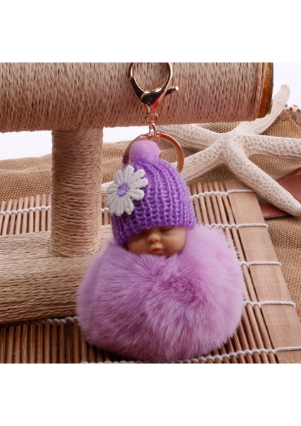 Pembe Tarzı Küçük Çiçek Bebek Bebek Yün Top Anahtarlık Çanta Anahtar Halkaları Araba Anahtarı Kolye Çizgi Film Süsler ler (Yurt Dışından) fırsatları