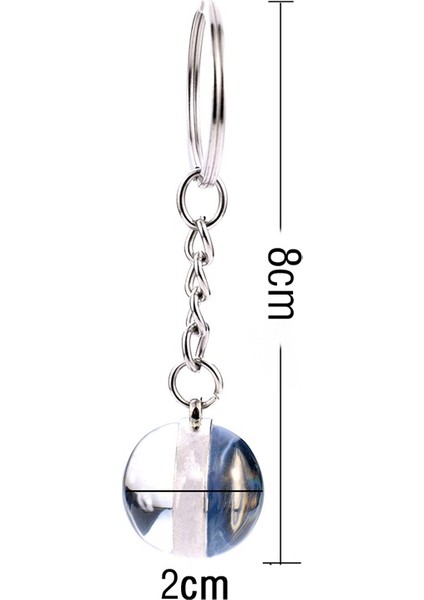 Balık Burcu 12 Burç Anahtarlık Moda Çift Taraflı Cam Top Anahtarlık Burç Işaretleri Anahtarlık Anahtar Tutucu Takı (Yurt Dışından)