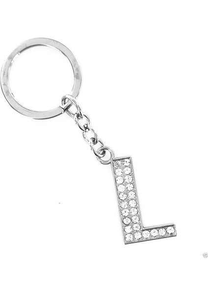 Gümüş Tarzı L Beden Bling Kristal Taşlı Harf A-Z Alfabesi Isim Anahtarlık Anahtarlık (Yurt Dışından)