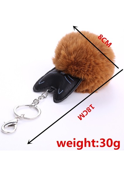 Beyaz Stil Araba Anahtarlık Kar Tüy Anahtarlık Tavşan Tüy Topu Anahtarlık Siyah Kedi Başı Bebek Anahtarlık Hayvan Püskül Kolye Şanslı Takı (Yurt Dışından) fırsatları