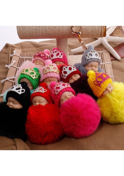 Sarı Stil Sevimli Bebek Bebek Yün Top Anahtarlık Çanta Anahtar Halkaları Araba Anahtarı Kolye Karikatür Süsler ler (Yurt Dışından) fiyatları