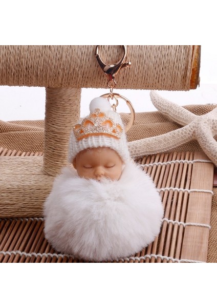 Sarı Stil Sevimli Bebek Bebek Yün Top Anahtarlık Çanta Anahtar Halkaları Araba Anahtarı Kolye Karikatür Süsler ler (Yurt Dışından) fırsatları