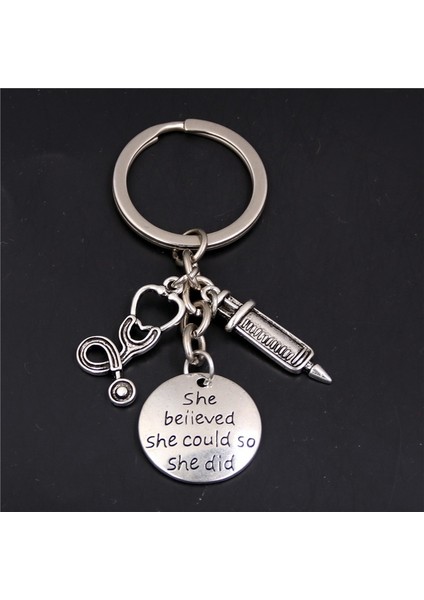 No.4 Boyutu 1 Adet Şırınga Steteskop Anahtarlık Doktor Hemşire Hekim Tıp Öğrenci Mezuniyet Takı (Yurt Dışından) fiyatları