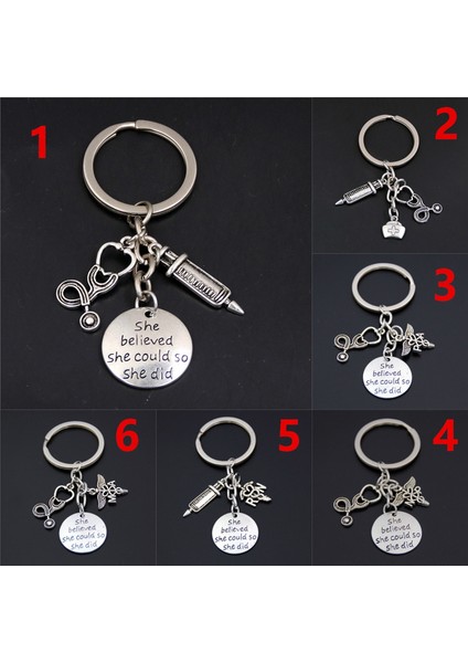 No.4 Boyutu 1 Adet Şırınga Steteskop Anahtarlık Doktor Hemşire Hekim Tıp Öğrenci Mezuniyet Takı (Yurt Dışından) modelleri